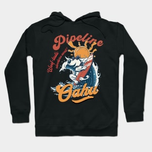 Pipeline Hawaii dog surf 8205 Hoodie